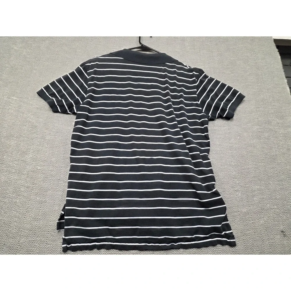 Polo Ralph Lauren Mens Striped Polo Shirt Navy Blue White Size L‎ Short Sleeve